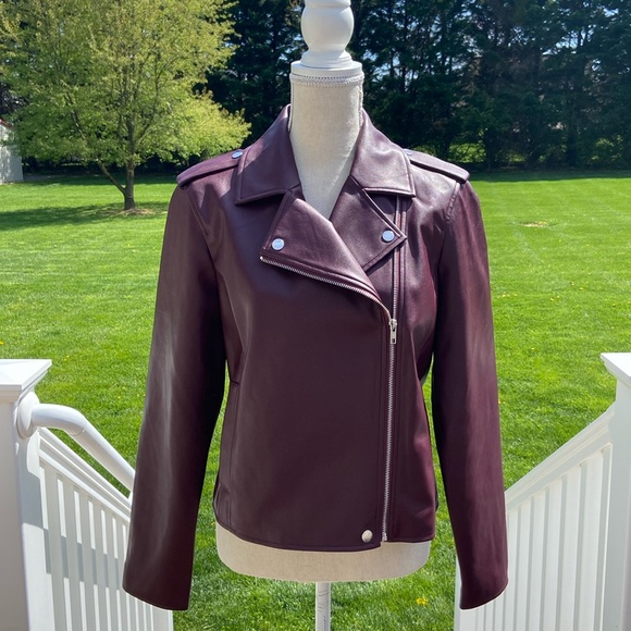 INC Women's Faux-Leather Jacket SZ Medium - Picture 1 of 12